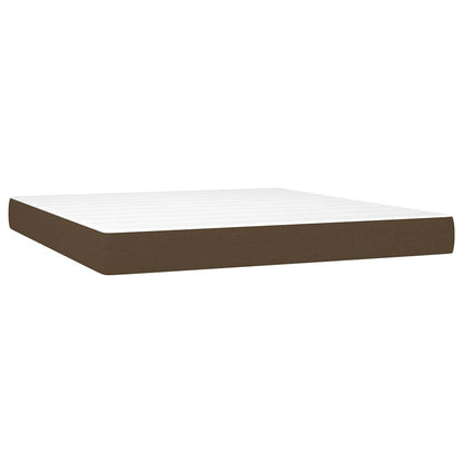 Letto a Molle Materasso e LED MarroneScuro 180x200cm in Tessuto | homemem39