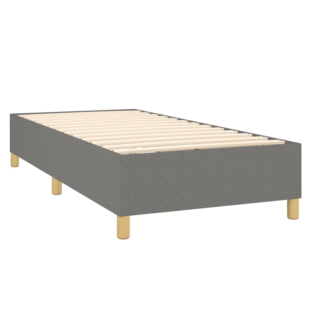 Letto a Molle Materasso e LED Grigio Scuro 80x200 cm in Tessuto | homemem39