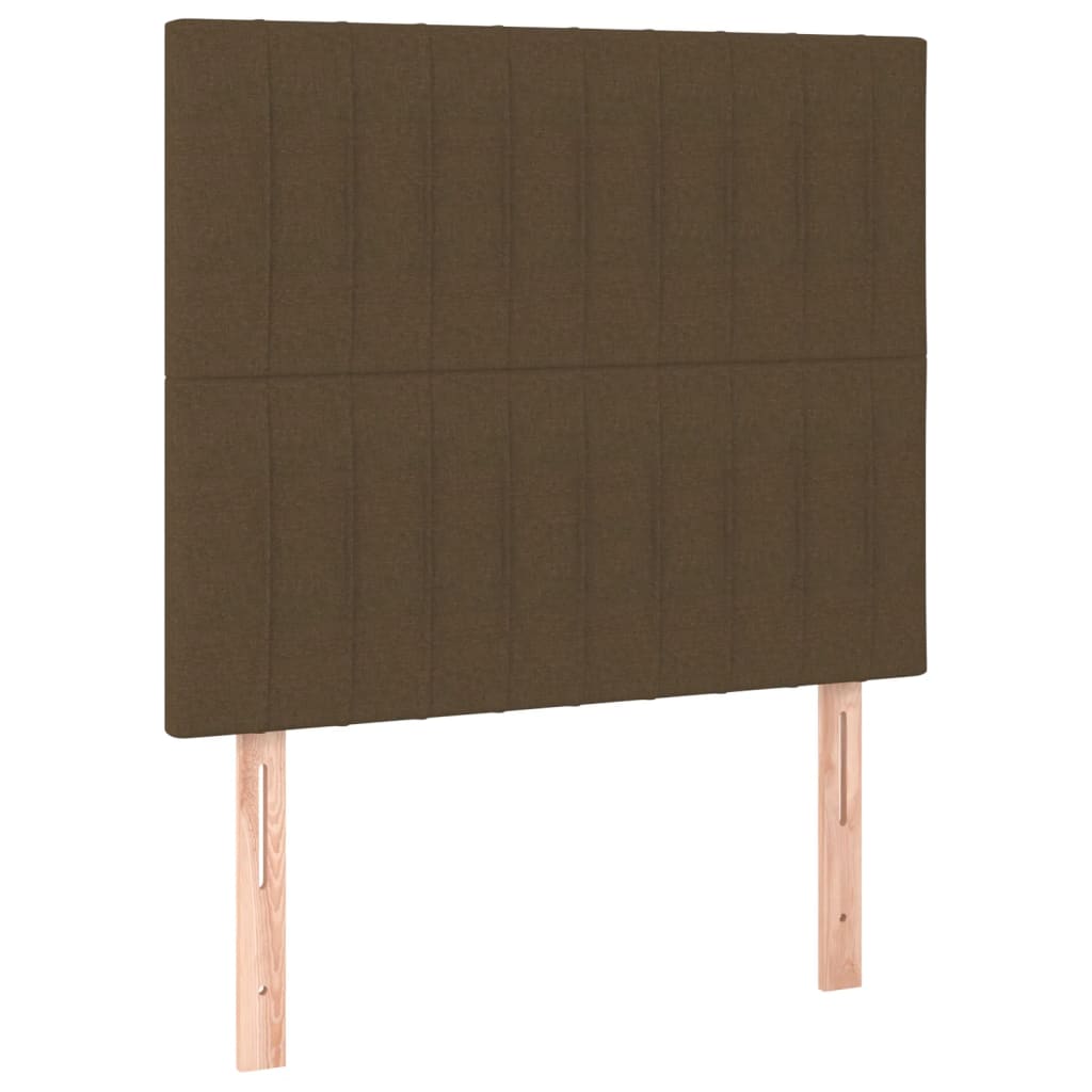 Letto a Molle Materasso e LED Marrone Scuro 90x190cm in Tessuto | homemem39