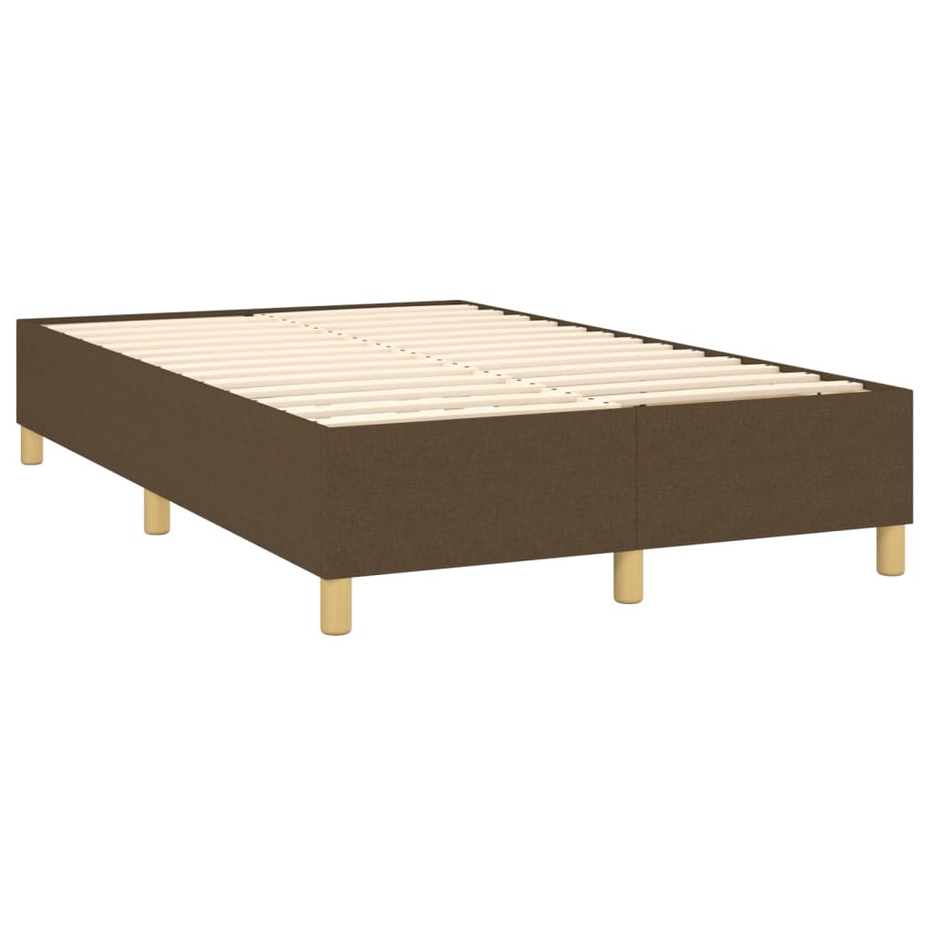Letto a Molle Materasso e LED Marrone Scuro 120x200 cm Tessuto | homemem39