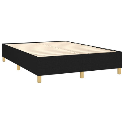 Letto a Molle con Materasso e LED Nero 140x190 cm in Tessuto | homemem39