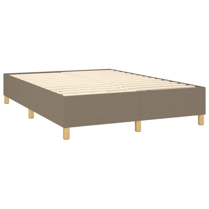 Letto a Molle con Materasso e LED Tortora 140x190 cm in Tessuto | homemem39