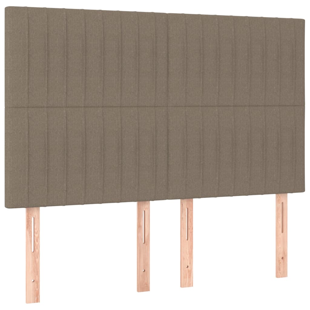 Letto a Molle con Materasso e LED Tortora 140x190 cm in Tessuto | homemem39
