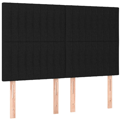 Letto a Molle con Materasso e LED Nero 140x200 cm in Tessuto - homemem39