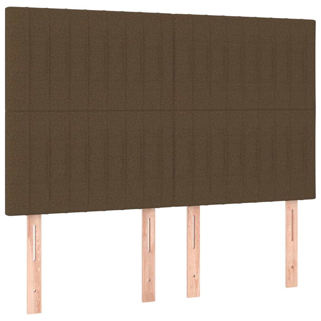 Letto a Molle Materasso e LED Marrone Scuro 140x200 cm Tessuto | homemem39