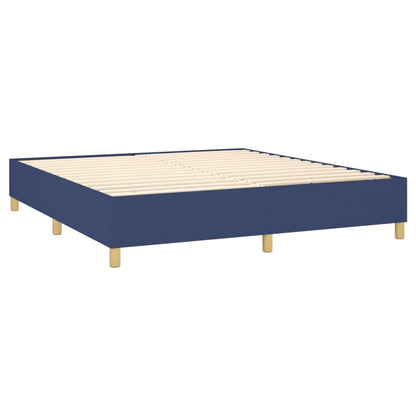Letto a Molle con Materasso e LED Blu 180x200 cm in Tessuto | homemem39