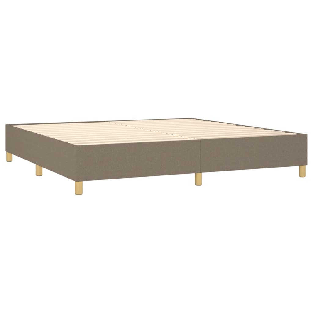 Letto a Molle Materasso e LED tortora 200x200cm in Tessuto | homemem39