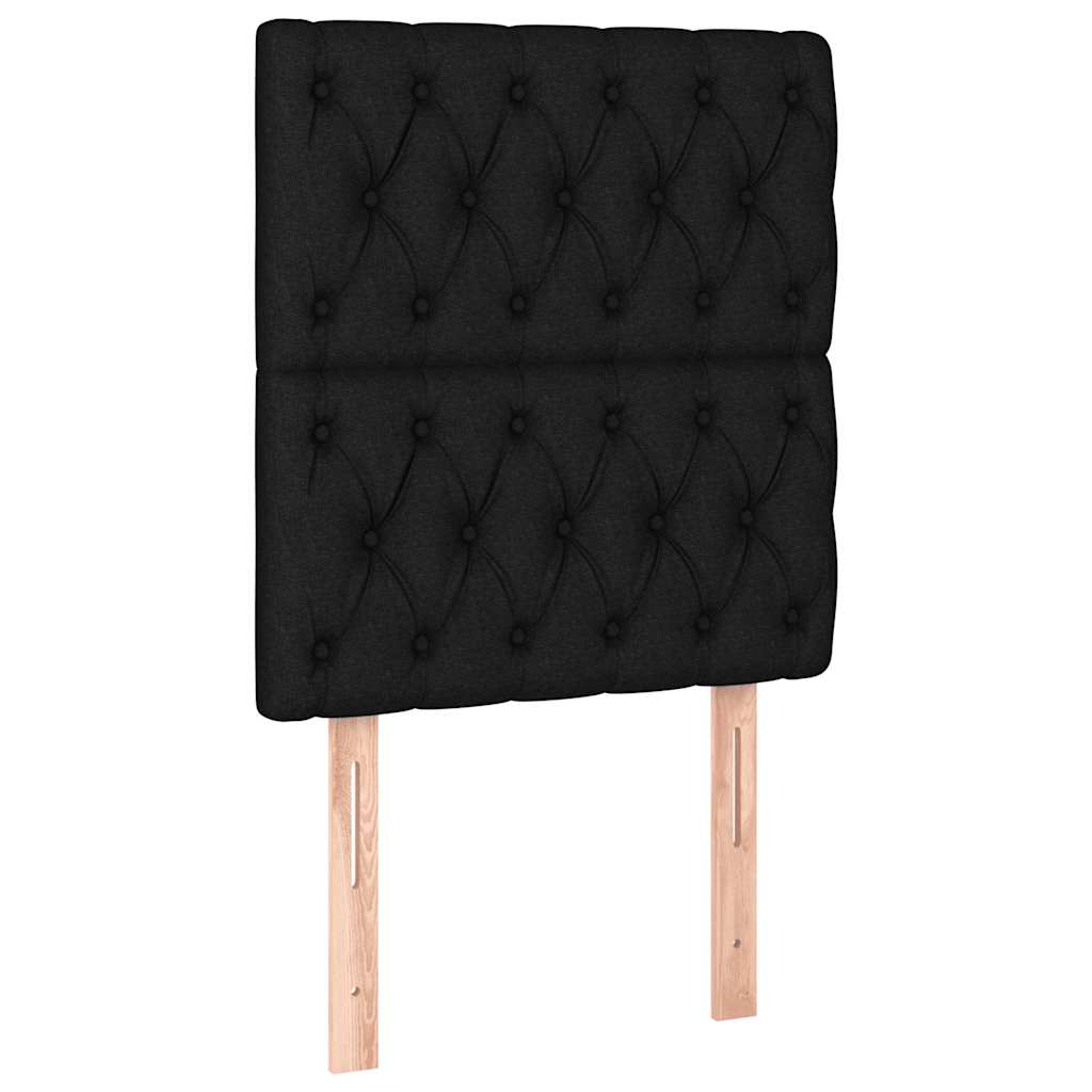 Letto a Molle con Materasso e LED Nero 80x200 cm in Tessuto | homemem39