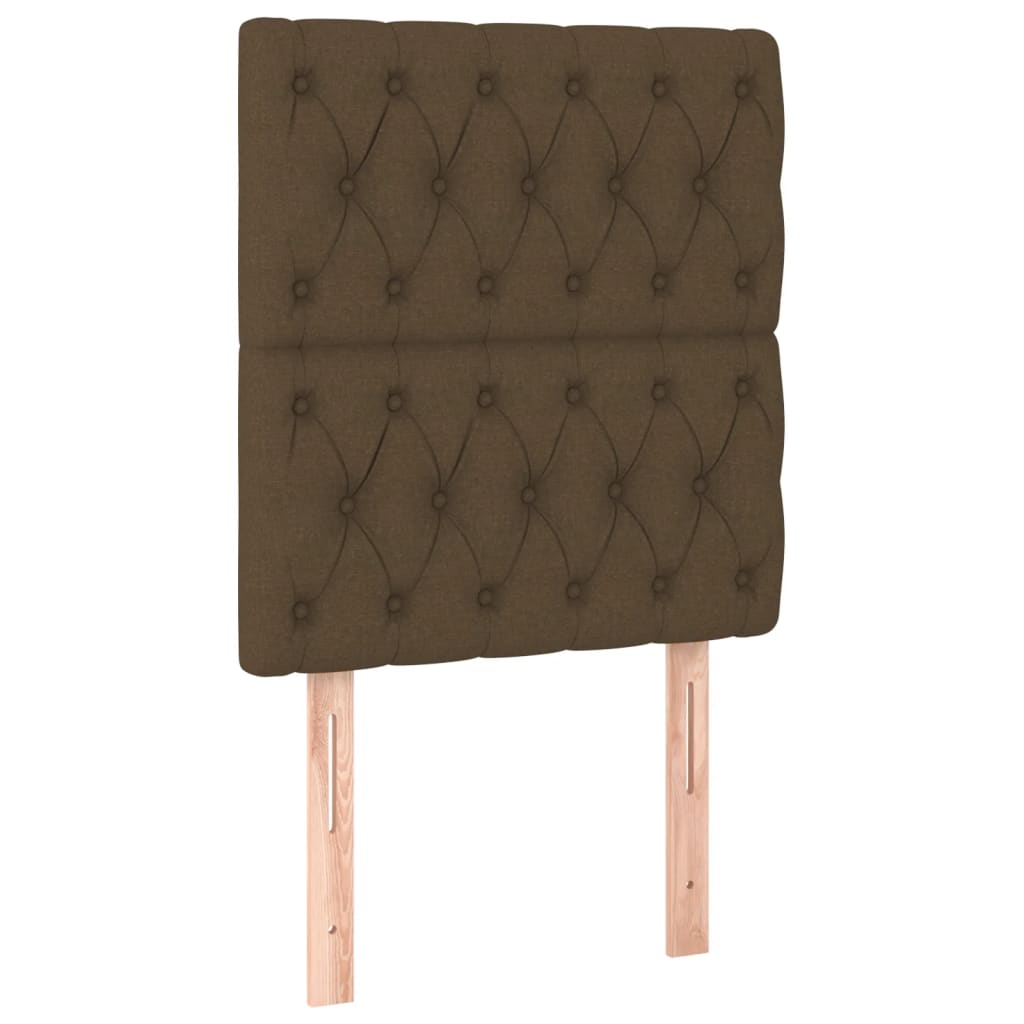 Letto a Molle Materasso e LED Marrone Scuro 80x200cm in Tessuto