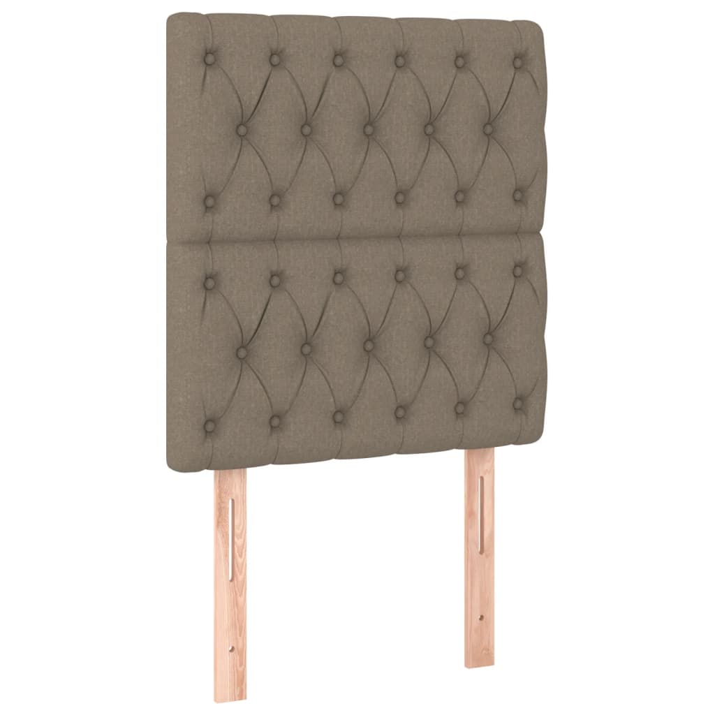 Letto a Molle con Materasso e LED Tortora 80x200 cm in Tessuto | homemem39