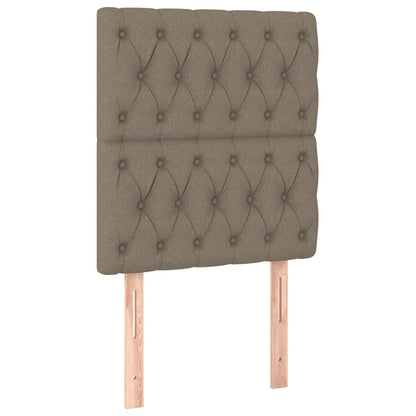 Letto a Molle con Materasso e LED Tortora 80x200 cm in Tessuto | homemem39