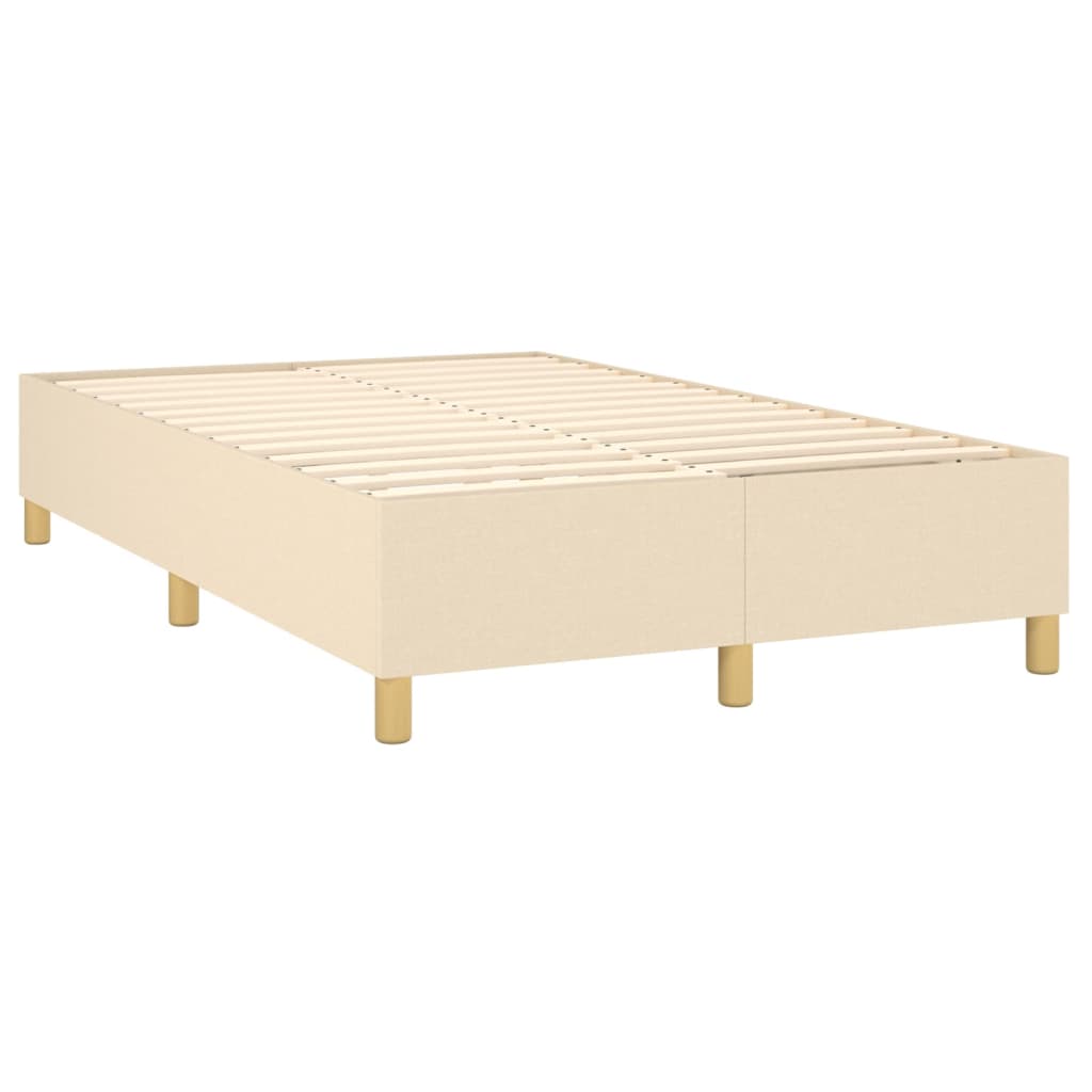 Letto a Molle con Materasso e LED Crema 120x200cm in Tessuto | homemem39