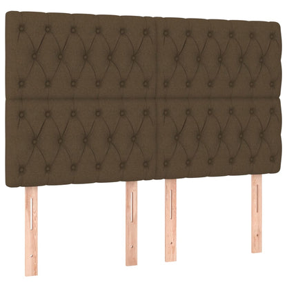 Letto a Molle Materasso e LED Marrone Scuro 140x200 cm Tessuto | homemem39
