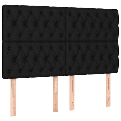 Letto a Molle con Materasso e LED Nero 160x200 cm in Tessuto | homemem39