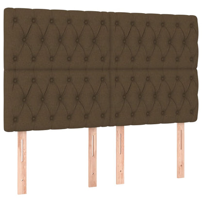 Letto a Molle Materasso e LED Marrone Scuro 160x200 cm Tessuto | homemem39