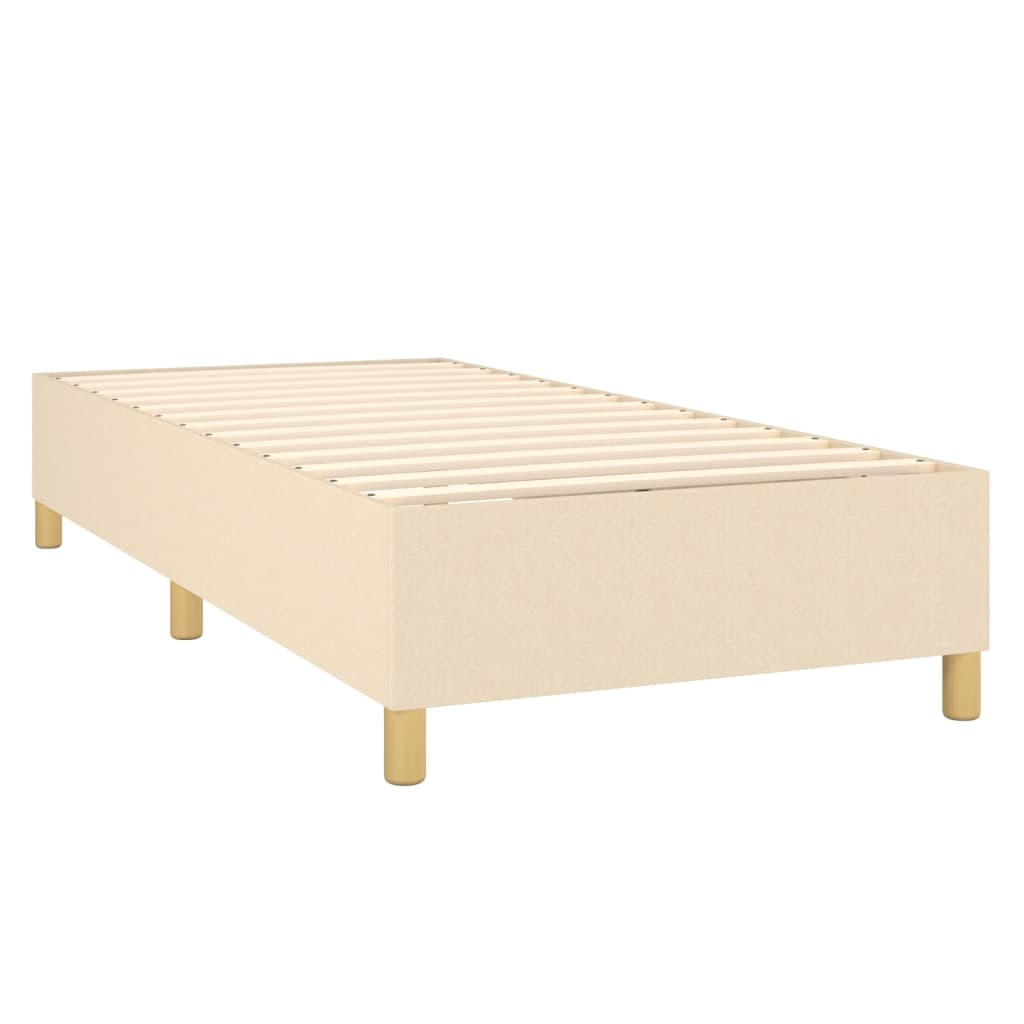 Letto a Molle con Materasso e LED Crema 90x200 cm in Tessuto | homemem39