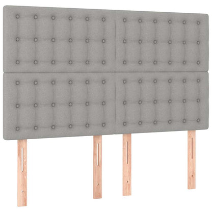 Letto a Molle Materasso e LED Grigio Chiaro 140x190 cm Tessuto