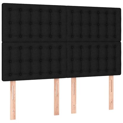 Letto a Molle con Materasso e LED Nero 140x200 cm in Tessuto | homemem39