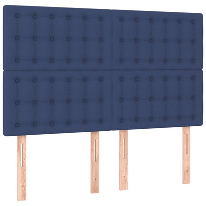Letto a Molle con Materasso e LED Blu 140x200 cm in Tessuto | homemem39