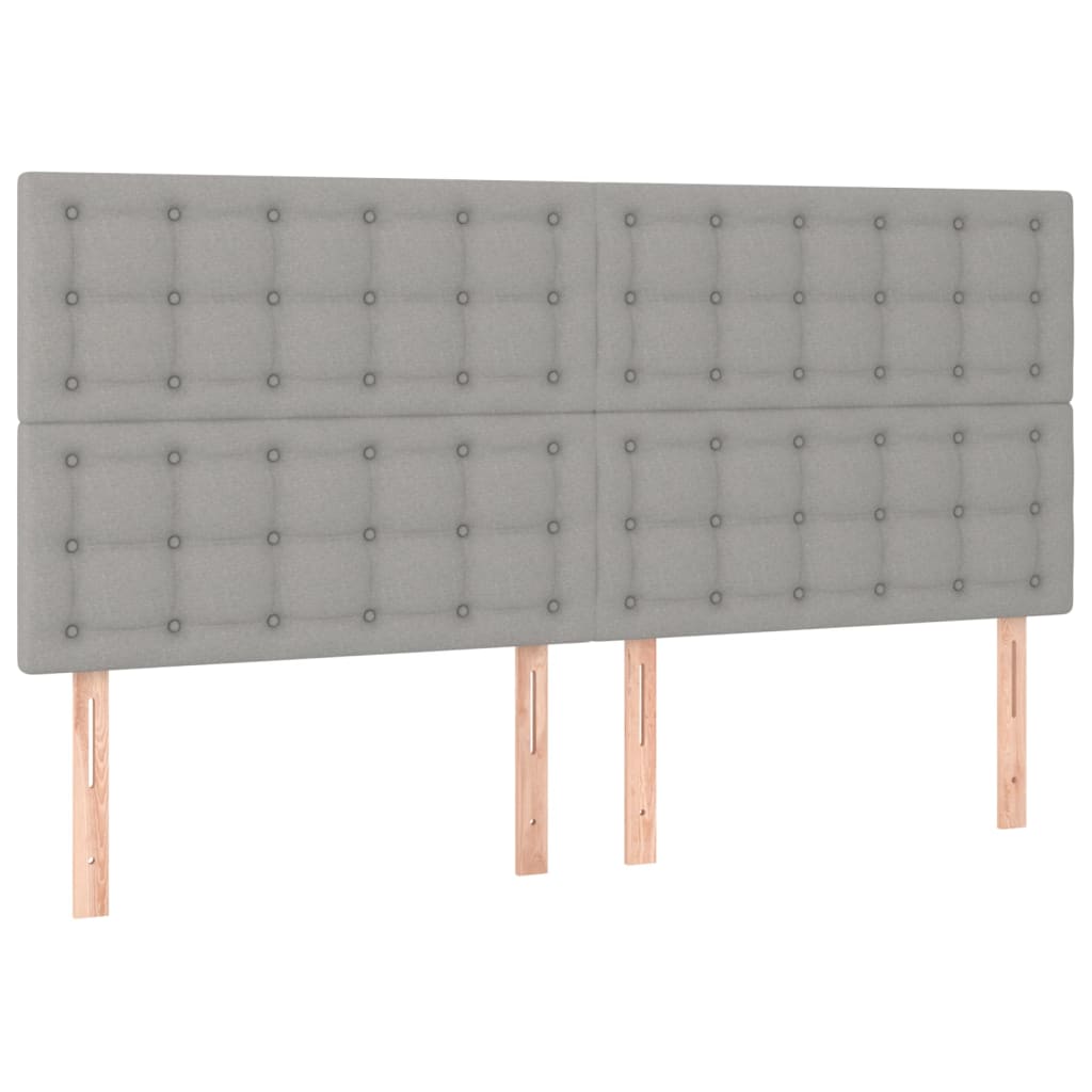 Letto a Molle Materasso e LED Grigio Chiaro 200x200 cm Tessuto - homemem39