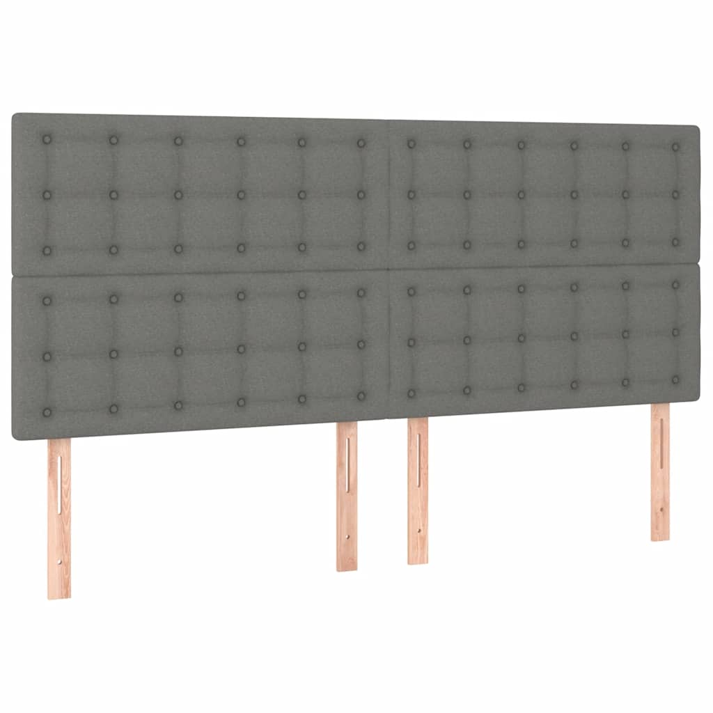 Letto a Molle Materasso e LED Grigio Scuro 200x200cm in Tessuto