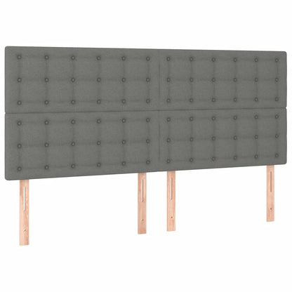 Letto a Molle Materasso e LED Grigio Scuro 200x200cm in Tessuto