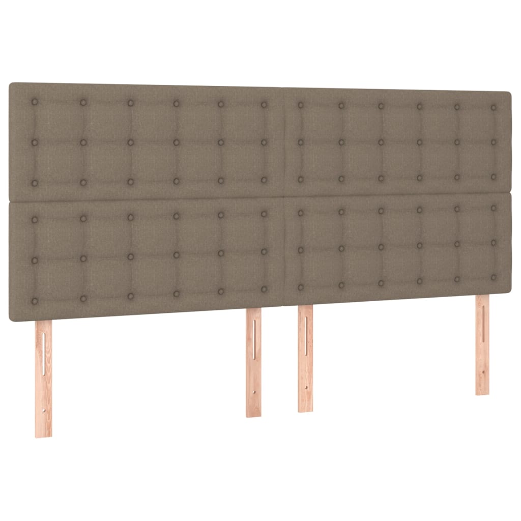 Letto a Molle Materasso e LED tortora 200x200cm in Tessuto - homemem39