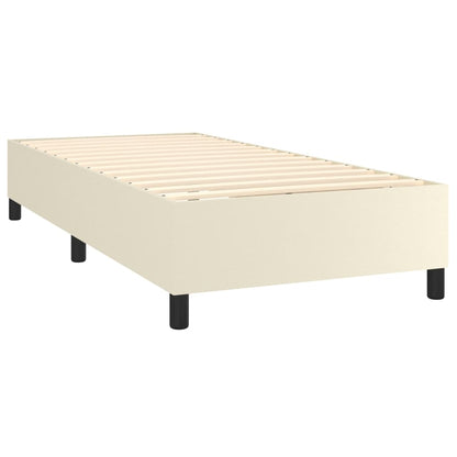 Giroletto a Molle con Materasso e LED Crema 80x200cm Similpelle | homemem39