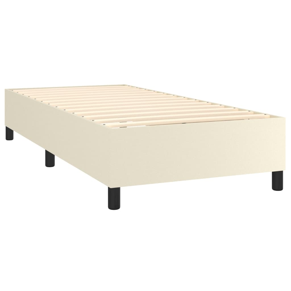 Giroletto a Molle con Materasso e LED Crema 90x190cm Similpelle | homemem39