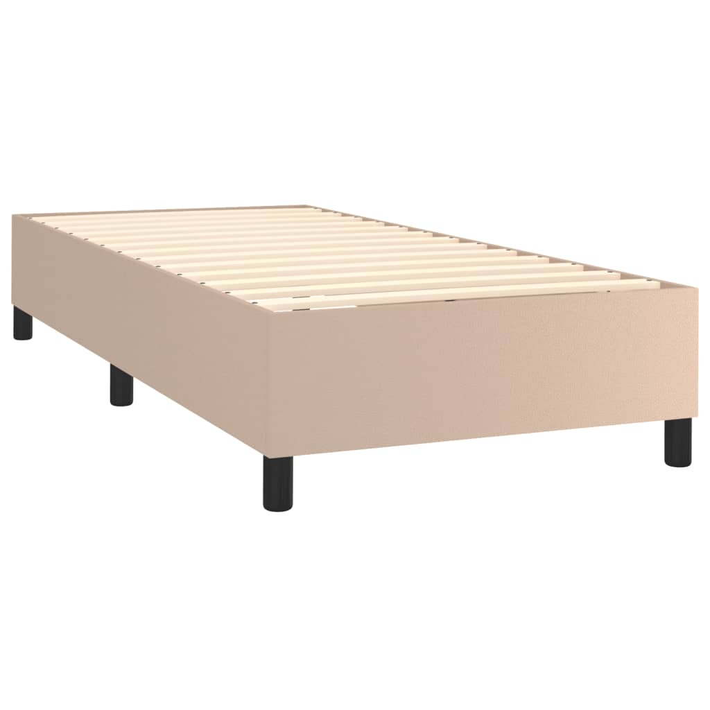 Giroletto Molle Materasso e LED Cappuccino 90x190 cm Similpelle