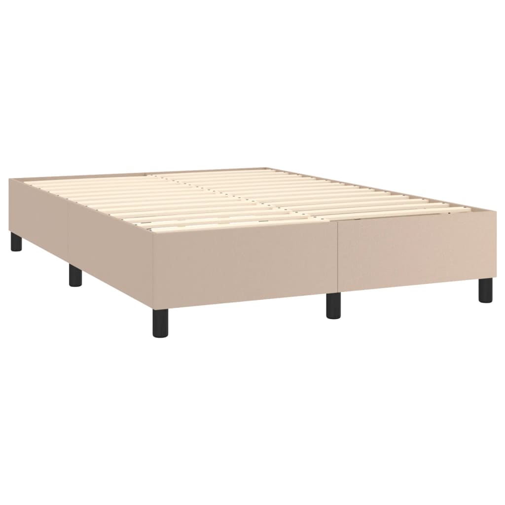 Giroletto Molle Materasso e LED Cappuccino 140x190cm Similpelle | homemem39