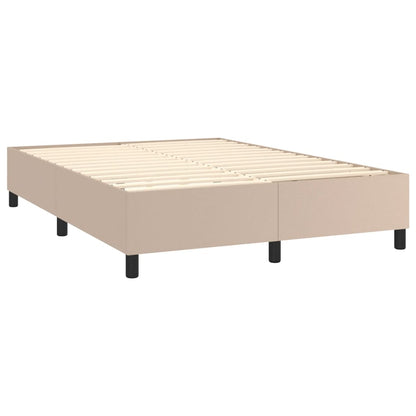 Giroletto Molle Materasso e LED Cappuccino 140x190cm Similpelle | homemem39