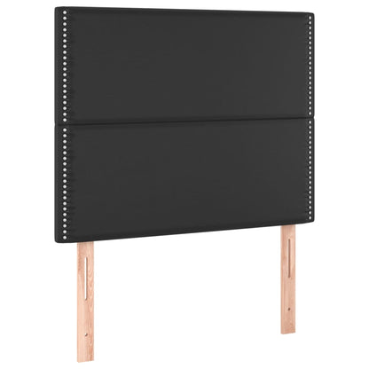 Giroletto a Molle con Materasso e LED Nero 90x190 cm Similpelle - homemem39