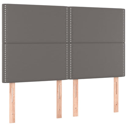 Giroletto Molle con Materasso e LED Grigio 140x190cm Similpelle | homemem39