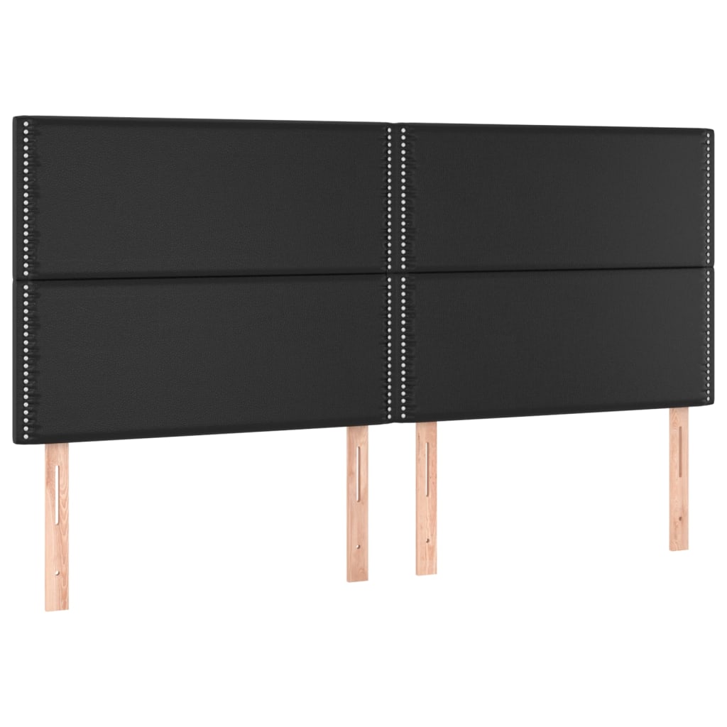 Giroletto a Molle con Materasso e LED Nero 200x200cm Similpelle | homemem39