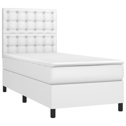 Giroletto Molle con Materasso e LED Bianco 90x200 cm Similpelle | homemem39