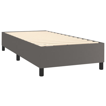 Giroletto Molle con Materasso e LED Grigio 90x200cm Similpelle | homemem39
