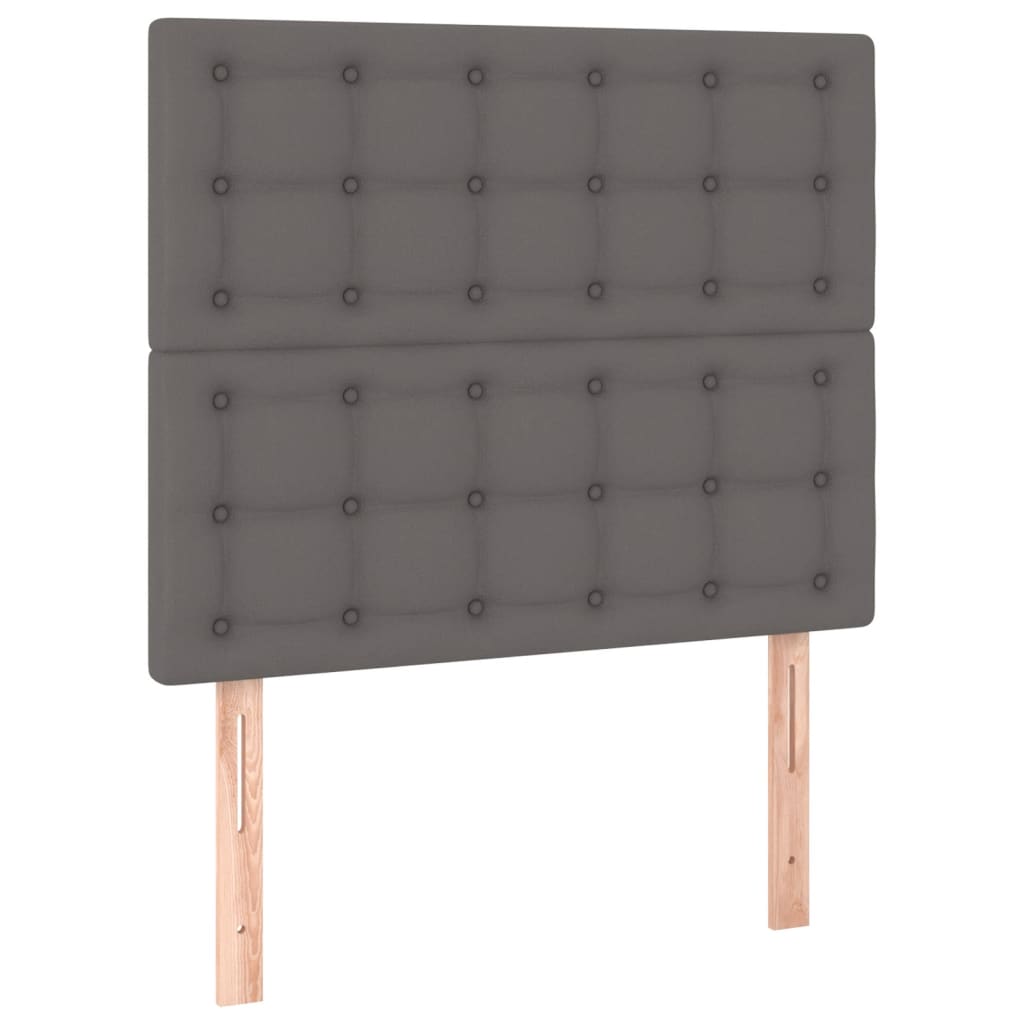 Giroletto Molle con Materasso e LED Grigio 90x200cm Similpelle | homemem39