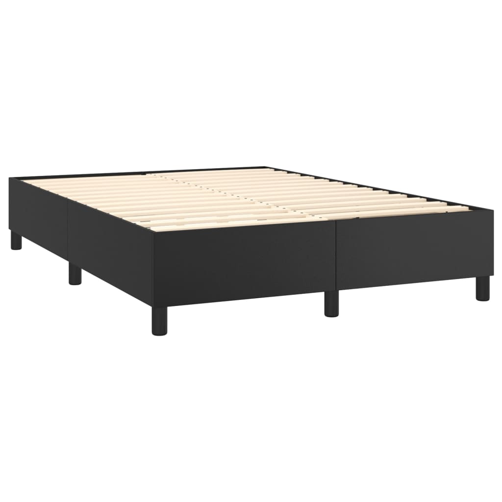 Giroletto a Molle con Materasso e LED Nero 140x200cm Similpelle | homemem39