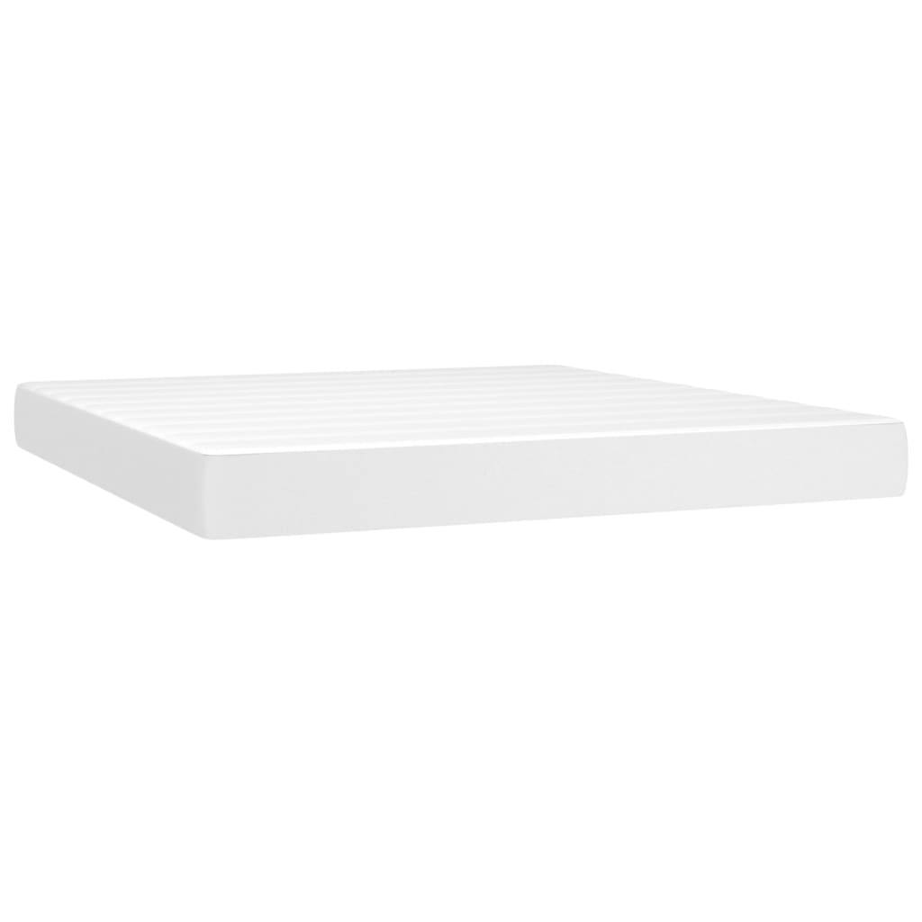 Giroletto Molle con Materasso e LED Bianco 160x200cm Similpelle | homemem39