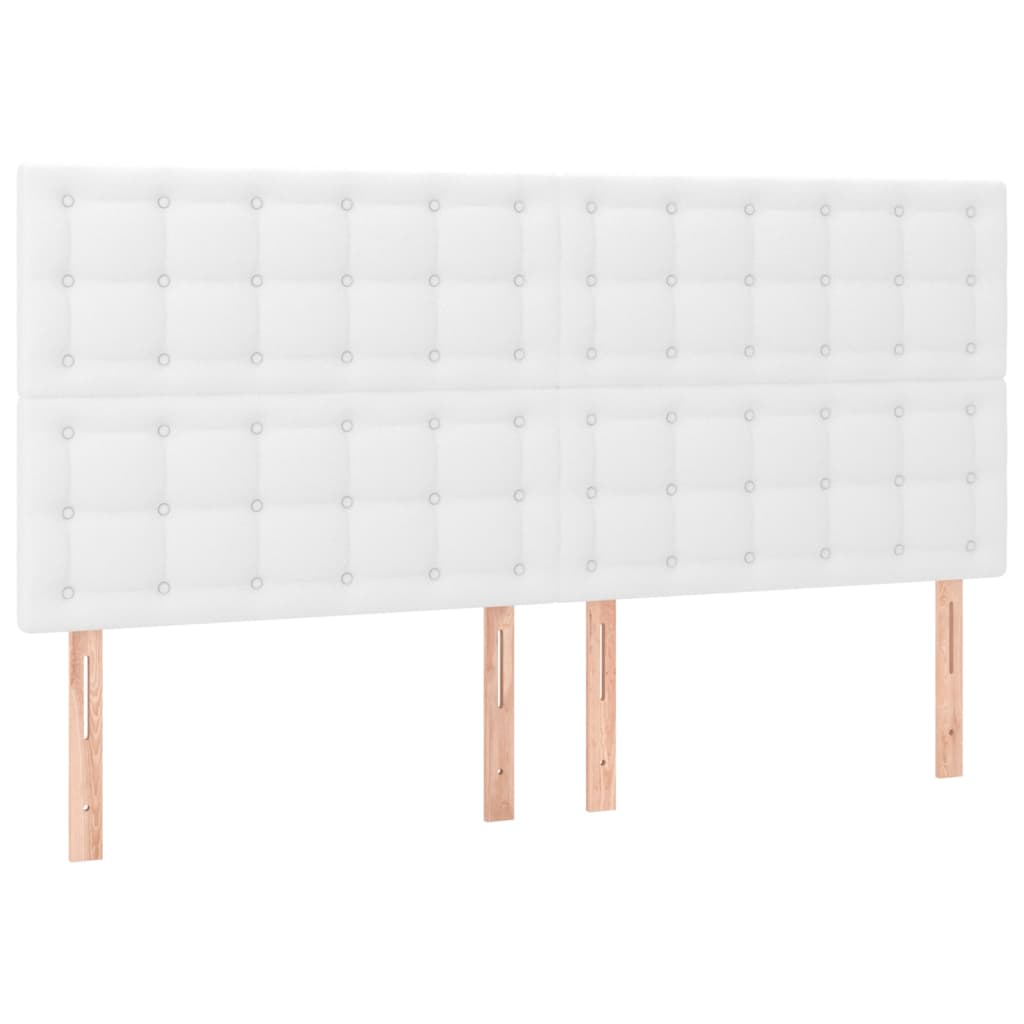 Giroletto Molle con Materasso e LED Bianco 160x200cm Similpelle | homemem39