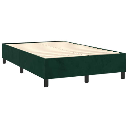 Letto a Molle con Materasso e LED Verde Scuro 120x200cm Velluto | homemem39