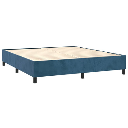 Letto a Molle con Materasso e LED Blu Scuro 160x200 cm - homemem39