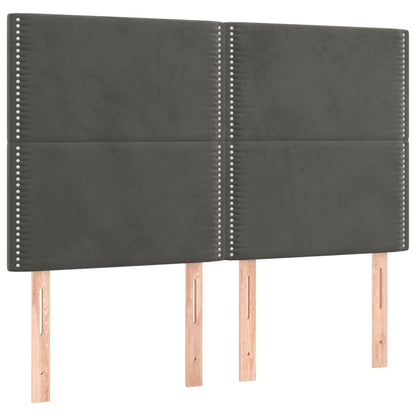 Letto a Molle con Materasso e LED Grigio Scuro 140x200 cm