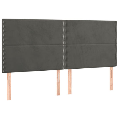 Letto a Molle con Materasso e LED Grigio Scuro 180x200 cm