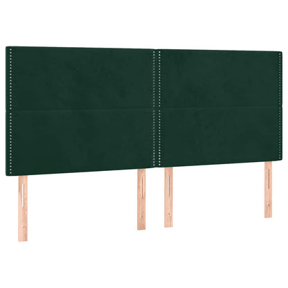 Letto a Molle con Materasso e LED Verde Scuro 200x200cm Velluto