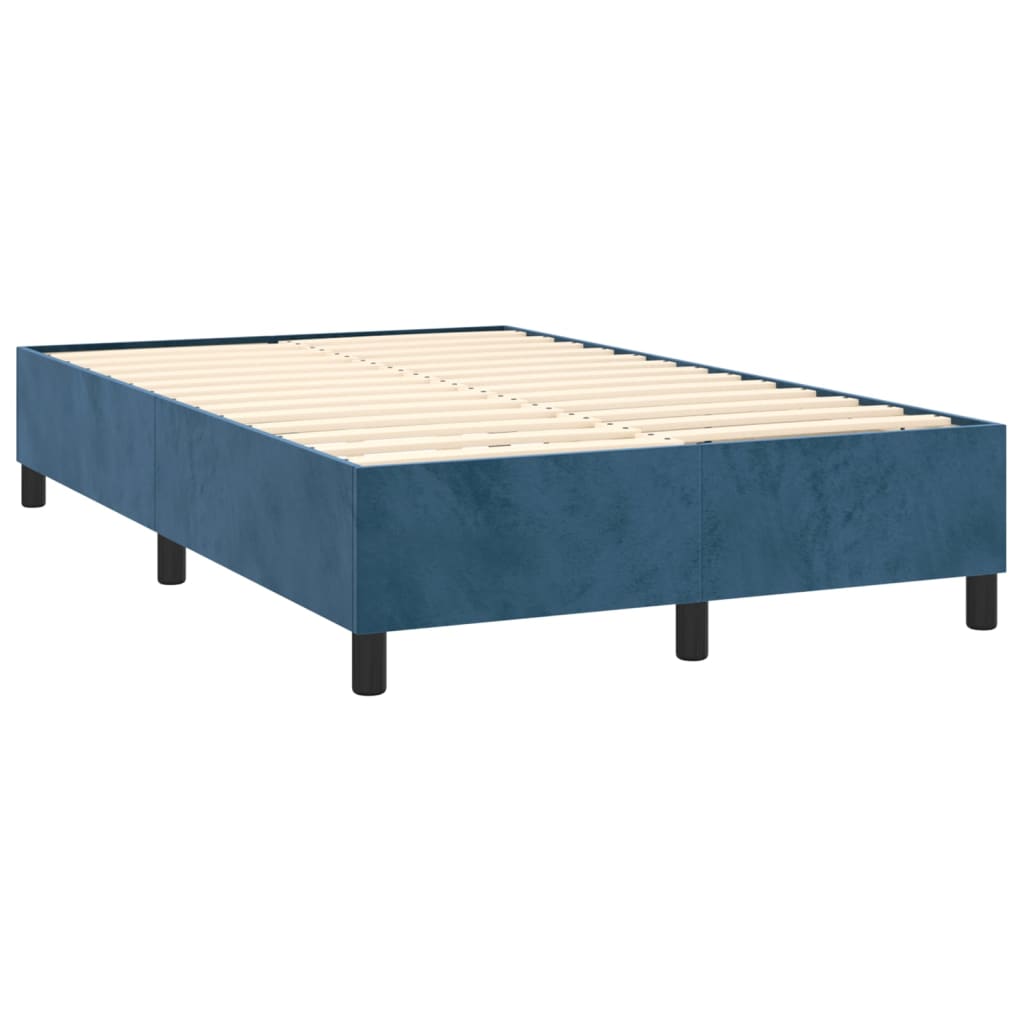 Letto a Molle con Materasso e LED Blu Scuro 120x200cm - homemem39