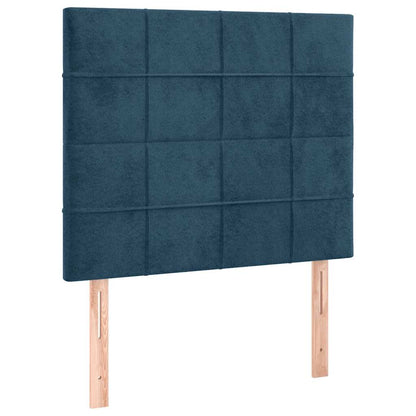Letto a Molle con Materasso e LED Blu Scuro 120x200cm