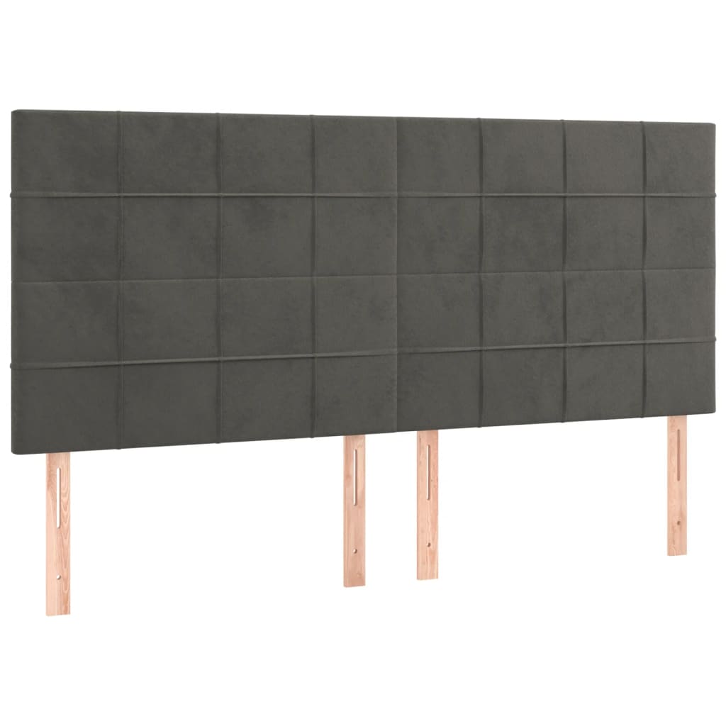 Letto a Molle con Materasso e LED Grigio Scuro 180x200 cm