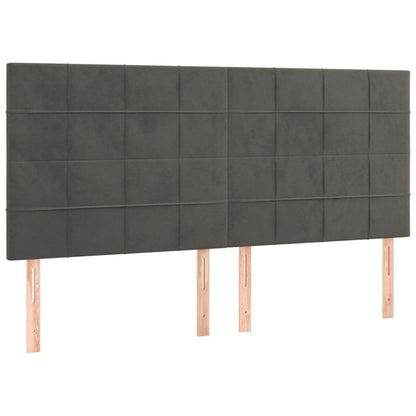 Letto a Molle con Materasso e LED Grigio Scuro 180x200 cm